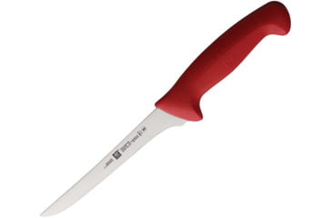 Image of HENCKELS ZWILLING Twin Master Flex Boning Knife, 12in Overall, 6.5in Satin Finish Stainless Blade, Red Plastic Handle, 32101-163