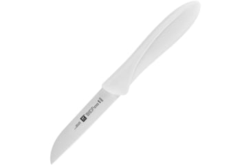 Image of HENCKELS ZWILLING Twin Master White Kudamono Knife, 7.25in Overall, 3in Satin Finish Stainless Blade, White Plastic Handle, 32300-084