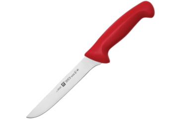 Image of HENCKELS ZWILLING Twin Master Wide Boning Red Knife, 12in Overall, 6in Satin Finish Stainless Blade, Red Plastic Handle, 32131-163