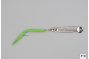 Image of Hopkins Hammered Spoon SIngle Hook w/Tube Teaser, Stainless Steel, 2 1/2oz, 4 1/2in, 4TC
