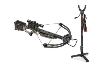 Image of Horton Archery Legend Ultra-Lite Premium Crossbow Package w/3x Pro-View 2 Scope,175lb Draw Weight, Mossy Oak Treestand Camo, NH15050-7520 W/ Vanguard Quest Tripod