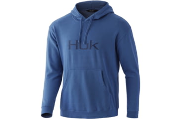 Image of HUK Performance Fishing Logo Hoodie - Men's, Titanium Blue, XL, H1300075-428-XL