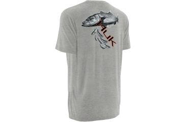 Image of HUK Mens Kscott Striper Pursuit Tee, True Grey Heather H1000065TGHXXXL