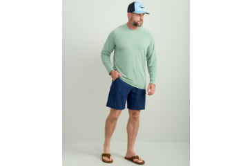 Image of HUK Performance Fishing A1A Performance Crew - Mens, Fog Green, Medium, H1200575-315-M