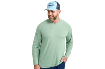 Image of HUK Performance Fishing A1A Performance Crew - Mens, Fog Green, Medium, H1200575-315-M