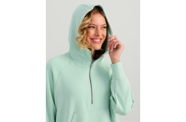 Image of HUK Performance Fishing Bayside 1/2 Zip Hoodie - Womens, Seafoam Mist, Large, H6130030-366-L