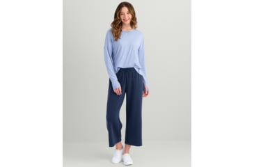 Image of HUK Performance Fishing Bayside Wide Leg Crop - Womens, Naval Academy, Large, H6200090-413-L