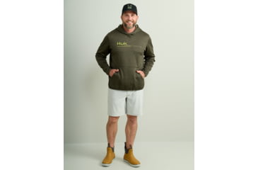 Image of HUK Performance Fishing Cold Front Graphic Hoodie - Mens, Cyprs Lnd Hthr, Small, H1300102-378-S