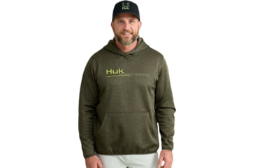 Image of HUK Performance Fishing Cold Front Graphic Hoodie - Mens, Cyprs Lnd Hthr, Small, H1300102-378-S