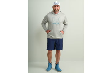 Image of HUK Performance Fishing Cold Front Graphic Hoodie - Mens, Harbormist Hthr, Small, H1300102-054-S