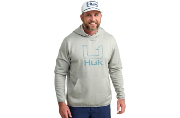 Image of HUK Performance Fishing Cold Front Graphic Hoodie - Mens, Harbormist Hthr, Small, H1300102-054-S