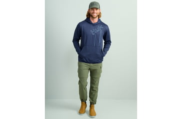 Image of HUK Performance Fishing Cold Front Graphic Hoodie - Mens, Nvl Aca Hthr, 3XL, H1300102-464-XXXL