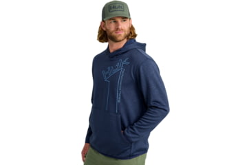 Image of HUK Performance Fishing Cold Front Graphic Hoodie - Mens, Nvl Aca Hthr, 3XL, H1300102-464-XXXL