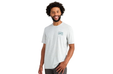 Image of HUK Performance Fishing Drift Graphic Crew Shirt -Mens, Short Sleeve, Harbormist Hthr, 2XL, H1200664-054-XXL