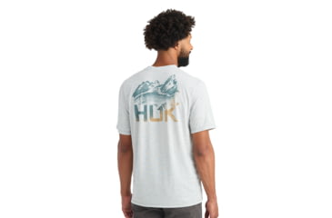 Image of HUK Performance Fishing Drift Graphic Crew Shirt -Mens, Short Sleeve, Harbormist Hthr, 2XL, H1200664-054-XXL