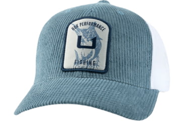 Image of HUK Performance Fishing Fish Patch Corduroy Trucker - Mens, Titanium Blue, 1US, H3000514-428-1