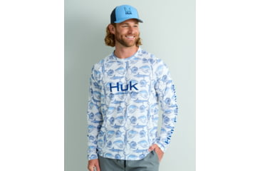 Image of HUK Performance Fishing Hidden Huk Pursuit Crew - Mens, Marolina Blue, 3XL, H1200590-420-XXXL