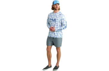 Image of HUK Performance Fishing Hidden Huk Pursuit Crew - Mens, Marolina Blue, 3XL, H1200590-420-XXXL