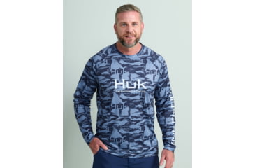 Image of HUK Performance Fishing Hidden Huk Pursuit Crew - Mens, Naval Academy, Extra Large, H1200590-413-XL