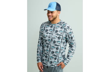 Image of HUK Performance Fishing Hidden Huk Pursuit Crew - Mens, Storm Blue, Small, H1200590-394-S