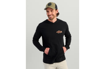 Image of HUK Performance Fishing Huk Bass Apparel Hoodie Tee - Mens, Black, Medium, H1000580-001-M