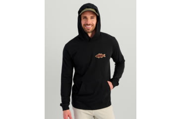 Image of HUK Performance Fishing Huk Bass Apparel Hoodie Tee - Mens, Black, Medium, H1000580-001-M