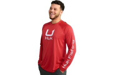 Image of HUK Performance Fishing Icon Long Sleve Crew - Mens, Channel Marker, Medium, H1200573-624-M