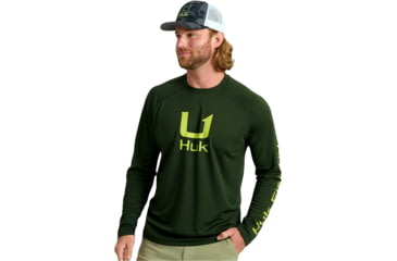 Image of HUK Performance Fishing Icon Long Sleve Crew - Mens, Cypress Landing, Extra Large, H1200573-377-XL