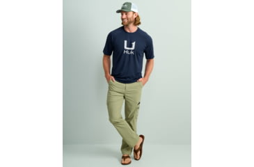 Image of HUK Performance Fishing Icon Short Sleeve Performance Crew - Mens, Naval Academy, Medium, H1200572-413-M