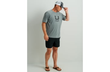 Image of HUK Performance Fishing Icon Short Sleeve Performance Crew - Mens, Night Owl, Medium, H1200572-016-M