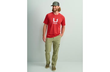 Image of HUK Performance Fishing Icon Short Sleve Crew - Mens, Channel Marker, 2XL, H1200572-624-XXL