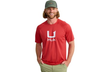 Image of HUK Performance Fishing Icon Short Sleve Crew - Mens, Channel Marker, 2XL, H1200572-624-XXL