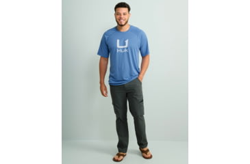 Image of HUK Performance Fishing Icon Short Sleve Crew - Mens, Quiet Harbor, Large, H1200572-445-L