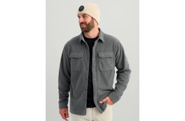 Image of HUK Performance Fishing Jetty Shacket - Mens, Volc Ash Hthr, Small, H1300114-015-S