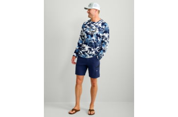 Image of HUK Performance Fishing KC Print Icon Performance Crew - Mens, Marolina Blue, 2XL, H1200585-420-XXL