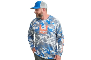 Image of HUK Performance Fishing KC Print Icon Performance Crew - Mens, Night Owl2, Small, H1200585-019-S