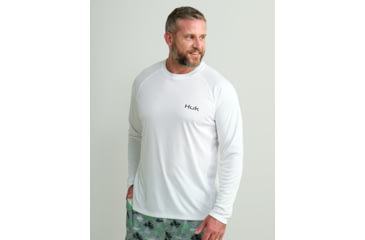Image of HUK Performance Fishing KC Pursuit Graphic Crew - Mens, White, Large, H1200631-100-L