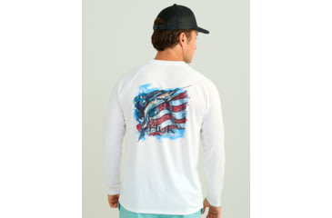 Image of HUK Performance Fishing KC Pursuit Graphic Crew - Mens, White3, 3XL, H1200631-109-XXXL