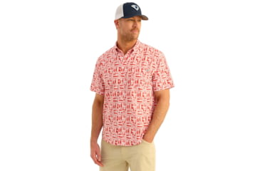 Image of HUK Performance Fishing Kona Printed Short Sleeve Shirt - Mens, Channel Marker2, Extra Large, H1500212-625-XL