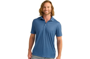 Image of HUK Performance Fishing Pursuit Novelty Polo - Mens, Quiet Harbor, Small, H1200633-445-S