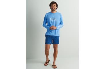 Image of HUK Performance Fishing Pursuit Performance Long Sleeve Crew - Mens, Marolina Blue, Medium, H1200524-420-M