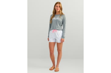 Image of HUK Performance Fishing Pursuit Printed Volley Short - Womens, Harbor Mist, Extra Small, H6200073-034-XS