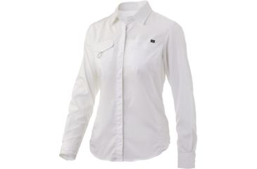 Image of HUK Performance Fishing Salty LS Fishing Button Up Shirt - Womens, White, Extra Large, H6150002-100-XL