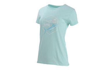 Image of HUK Performance Fishing W Sunrise Crew Tops, Short Sleeve - Womens, Sea Foam, Large, H6100021-350-L