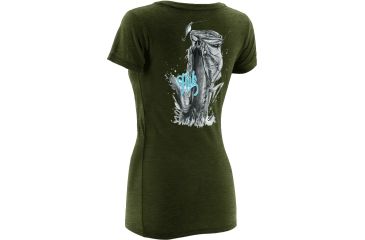 Image of HUK Womens KScott Bass Tee, Heather Green H1000079HGNXS