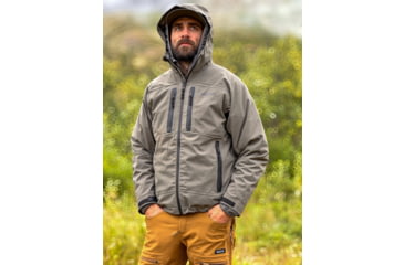 Image of Huto Lifestyle Bone Dry Rain Jacket, Green/Grey, Extra Large, BNERN-JCKT-GRYGRN-XL