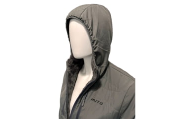 Image of Huto Lifestyle Fuzzy Fleece Hoodie w/Nylon Outer Shell, Grey, Medium, FUZYFLCE-HDIE-GRY-M