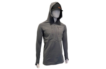 Image of Huto Lifestyle Huto Lifestyle Synthetic Mid-Weight Hoodie/Base Layer, Grey, Large, SYNTC-WGHT-HDIE-GRY-L