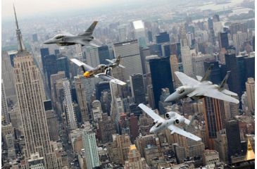 Image of iCanvas A P-51 Mustang, F-16 Fighting Falcon, F-15 Eagle, And A-10 T by Stocktrek Images Canvas Print, Multi, 18x12 TRK579-1PC3-18x12