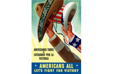 Image of iCanvas Americanos Todos Luchamos Por La Victoria Vintage War Poster by Stocktrek Images Canvas Print, Multi, 18x12 TRK1-1PC3-18x12